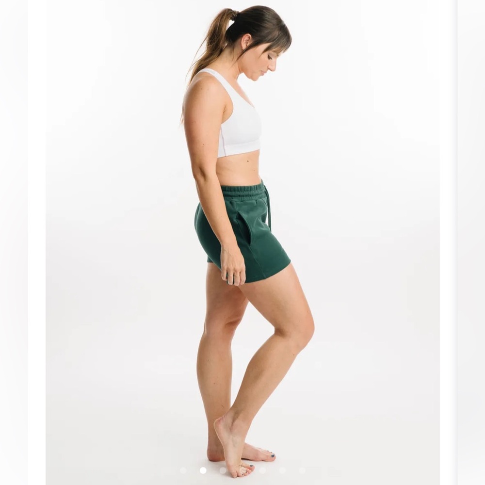 Zyia Pine Green Relaxation Sweat Shorts Sz M - Picture 3 of 8